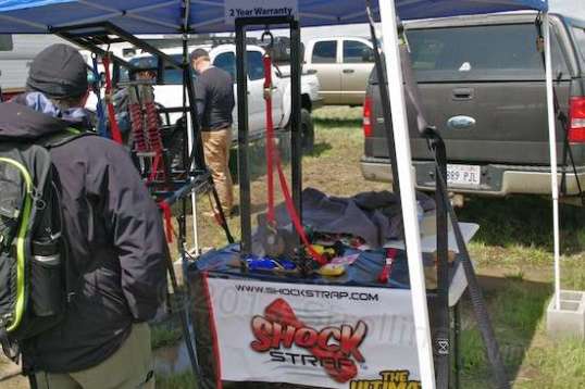 Shockstrap takes a decent tiedown ratchet strap and addswhat is likely a urethane stretch link at one end. Urethane is extremely tough, jet can be giving, so I see this as a pretty big improvement over a bare strap in many applications.