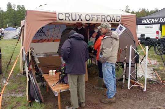 On the right is an alternative to plastic traction boards. This is sold specifically as a bridging ladder. The Furd would not be absolutely certain to bend these up too, since they are rated at 2,000 pounds per axle. That's a little under what the Furd weighs in front. For traction or sticking inside a deep rut to prevent bottoming out the diff, these might work, but they might not be flat when returned to storage. Crux is now developing a heavier-duty version.