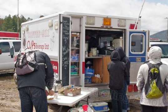 Coffee 911 served up hot java to warm those attending the show. There was a long line to this revamped ambulance.