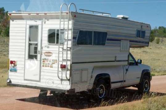 Watching this Chevy 2500 was entertaining, because even this modest camper puts the truck at its limit. You could see the bed and camper sway from side to side even though the cab stayed fairly steady over the numerous projecting rocks. The couple inside appeared concerned, not relaxed. The Mighty Furd would likely suffer the same fate with such a load, even with its high-GVWR option. Watching this thing wobble its way up confirmed that this approach is not for me.