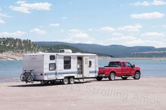 The Defiant in New Mexico for an overnight on-route to Illinois. Lucky thing that sand was packed hard!