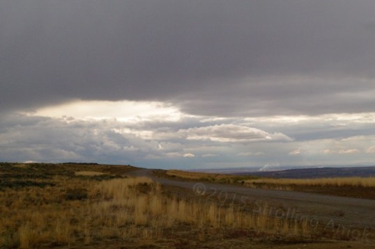 A hole in the sky, just to the right of what is actually approaching off-camera.