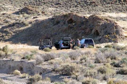These guys were another half-mile or more down the road, looking like they were setting up shelter. They were almost a quarter mile off the mountain side of the trail, and it beats me how they got to that spot.