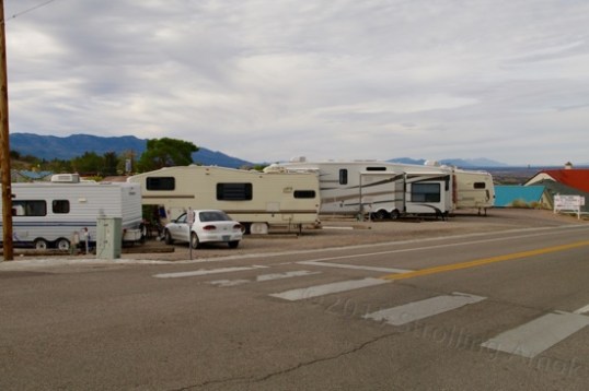 The Roll-Inn, right on main Street. Half-a-dozen slots, full hookups, and WiFi if you stand right next to the "office". $20/day, with no one on duty.
