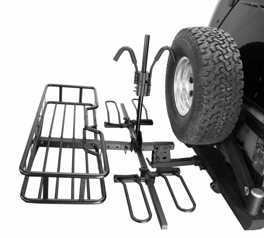 Hoolywood makes a light-duty platform that sleeved right onto the nose of their excellent hitch mount bike carriers.