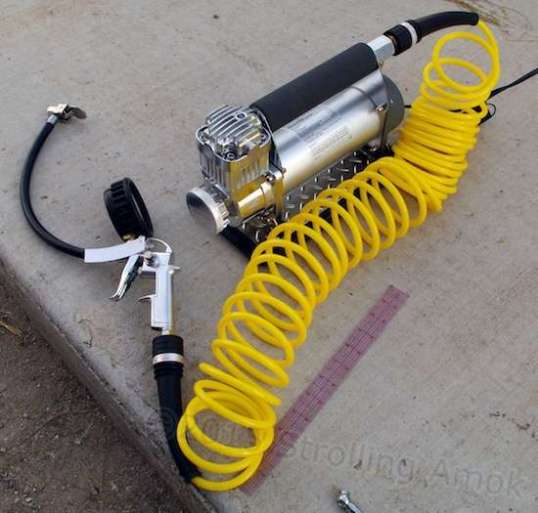 With a band of Velcro or slip-on hose clamp, you can lock the trigger for the minutes it takes to take each tire back up. I get distracted easily, so I might not do that, but my iPhone does have a timer alarm!