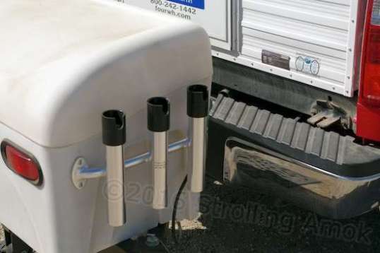 This rod holder rack is overkill, but fits like a glove and will not fall off after sun exposure. If you come up with some secondary function they could perform, let me know!