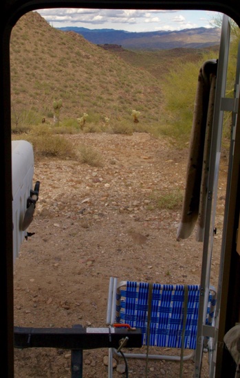 This is the view out the back door.