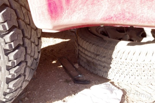 After the unhappy discovery of a frozen cable lock, the solution was a mini-ordeal of manual labor.