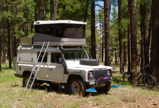 Biking further down towards town showed this classic overlanding combo.