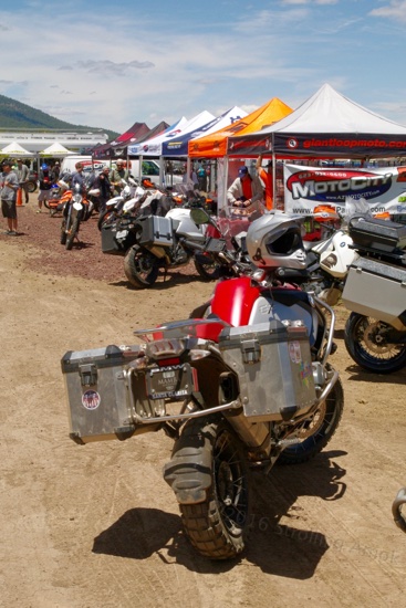 Half of motorcycle row, which is pretty long and heavily populated. I figure I shouldn't ride what I can't lift back upright, which explains why all the riders here are young.
