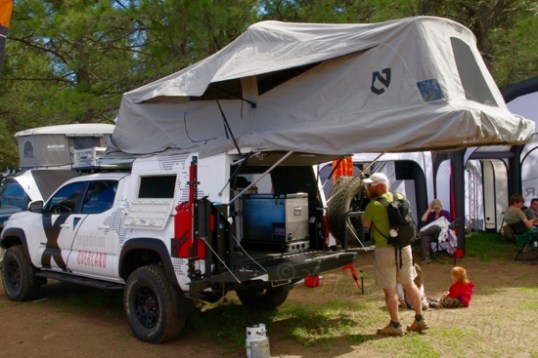 This is the same rooftop tent I saw installed at its maker, Adventure Trailer.