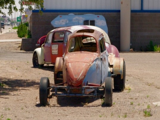 A narrowed Bug in front, and a stretched bug behind it. This guy just can't help himself! I was impressed.