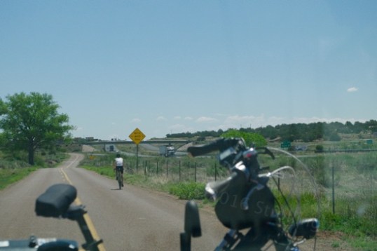 Doin' it the hard way. This guy was just out for a ride (no equipment), but made some pretty good time.