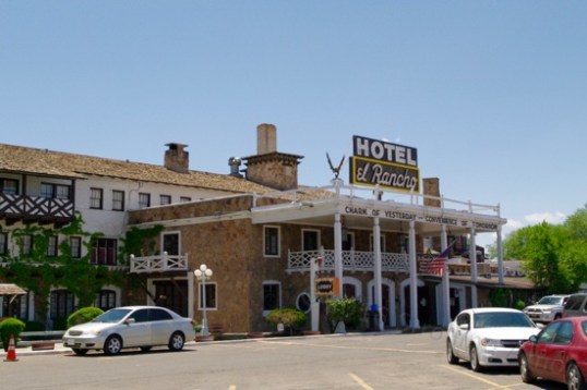 The famous El Rancho Hotel, which boasts that many stars stayed there in Hollywood's heyday. In its time, it may have represented the poshest hotel in town.