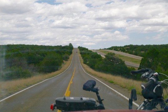 Though mild here, this gives a hint of the two different approaches. 66 drops lower and rises higher than the Interstate does.