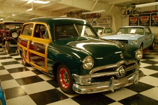 A 1949 Ford "woodie" wagon, yours for just $95,000. About half the cars were for sale.