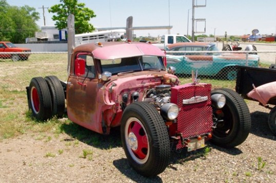 The one on the left caught my attention, since it's a medium truck frame with a pickup cab dropped onto it. This is not your typical big-buck Model A resto-rod.