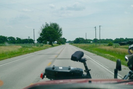 Except for diving down to rivers and lakes, then climbing back up, most of the day's trip looked like this.