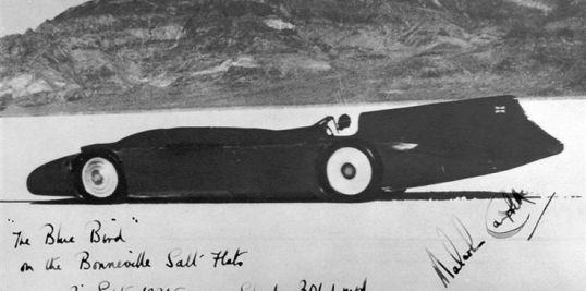 An autographed photo print from the 1935 run at Bonneville.