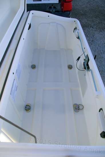 The box interior, here with option D-rings added underneath the bolts. Handy, but far from essential.